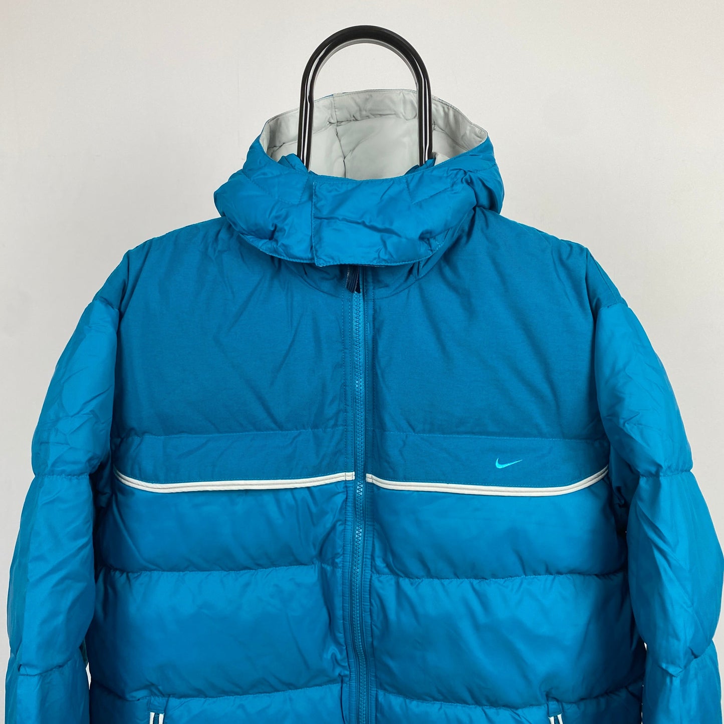 00s Nike Piping Puffer Jacket Blue Small