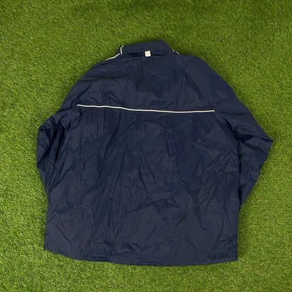 00s Nike Piping Windbreaker Tracksuit Set Jacket + Joggers Blue XL