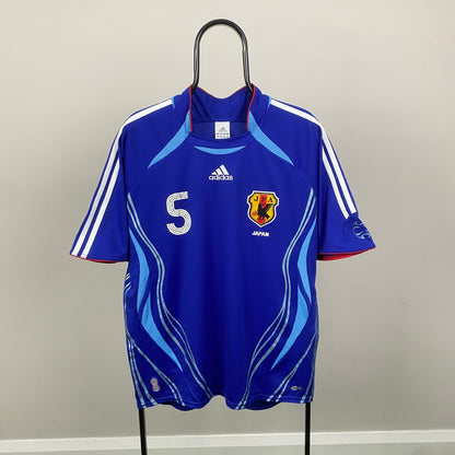 00s Adidas Japan Football Shirt T-Shirt Blue Medium