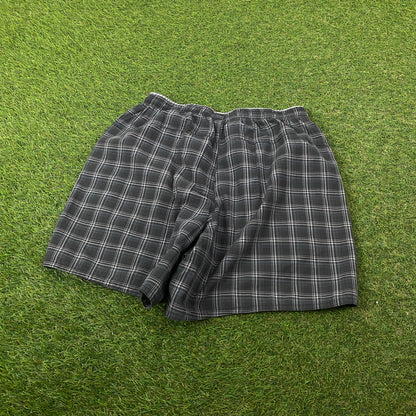 00s Adidas Plaid Shorts Blue Medium