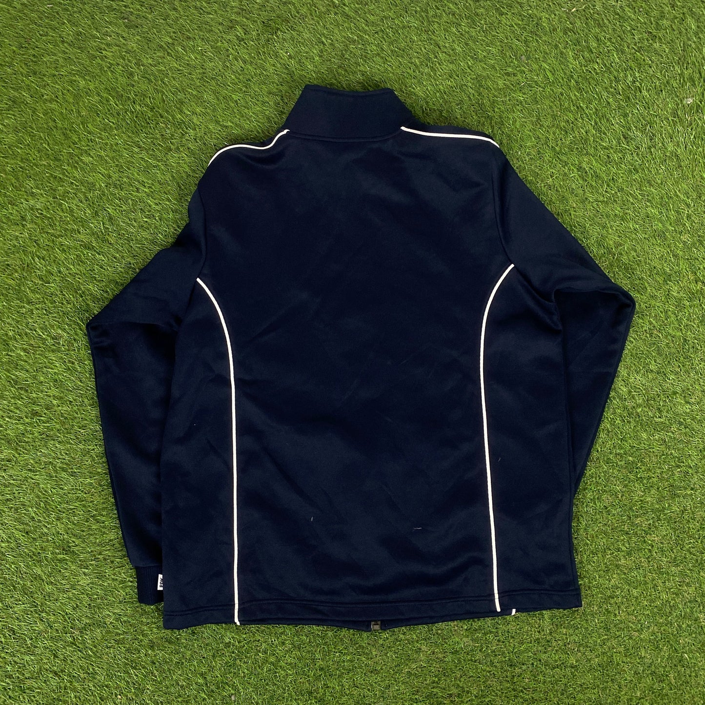 00s Nike Piping Windbreaker Jacket + Joggers Set Blue Small