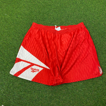 Retro Reebok Football Shorts Red XL