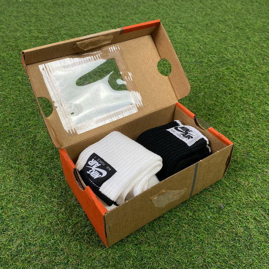 90s Nike Air Force Socks Gift Box Set White UK6-12