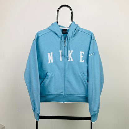 90s Nike Zip Hoodie Blue Large