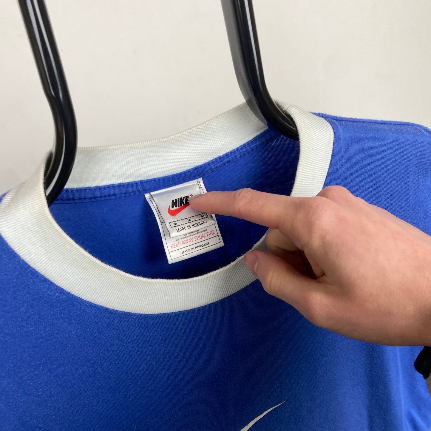 90s Nike Ronaldo T-Shirt Blue Medium