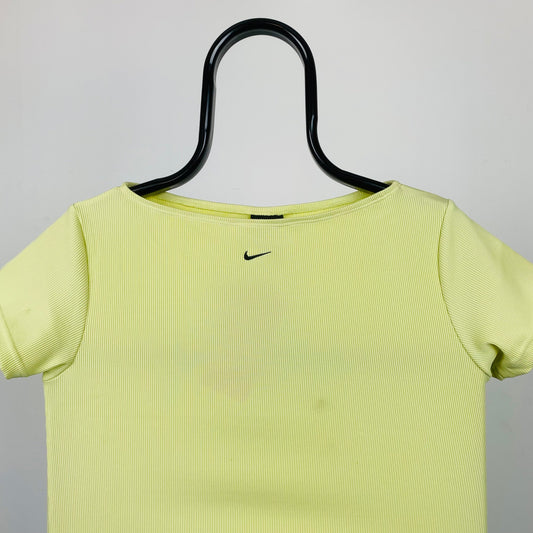Vintage Nike Ribbed Crop T-Shirt Pastel Green Large