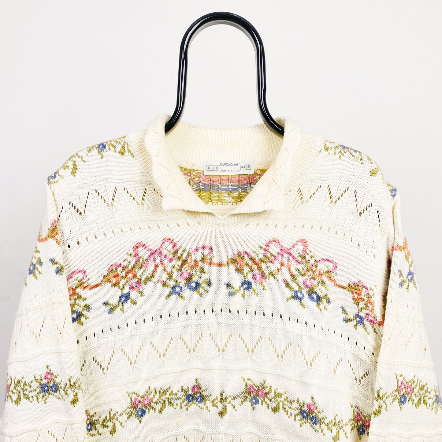 Retro St Michael Knit Sweatshirt Brown XL