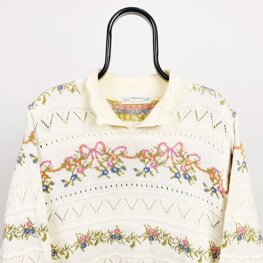 Retro St Michael Knit Sweatshirt Brown XL