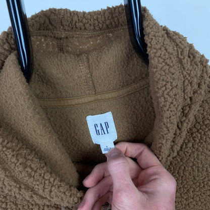 Retro Gap Fleece Hoodie Brown Small