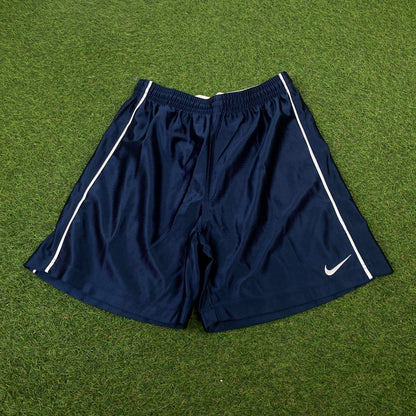 00s Nike Shiny Nylon Shorts Blue Small
