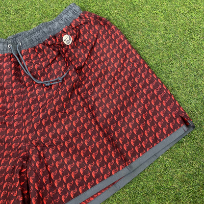 90s Nike Wavey Shorts Red Medium