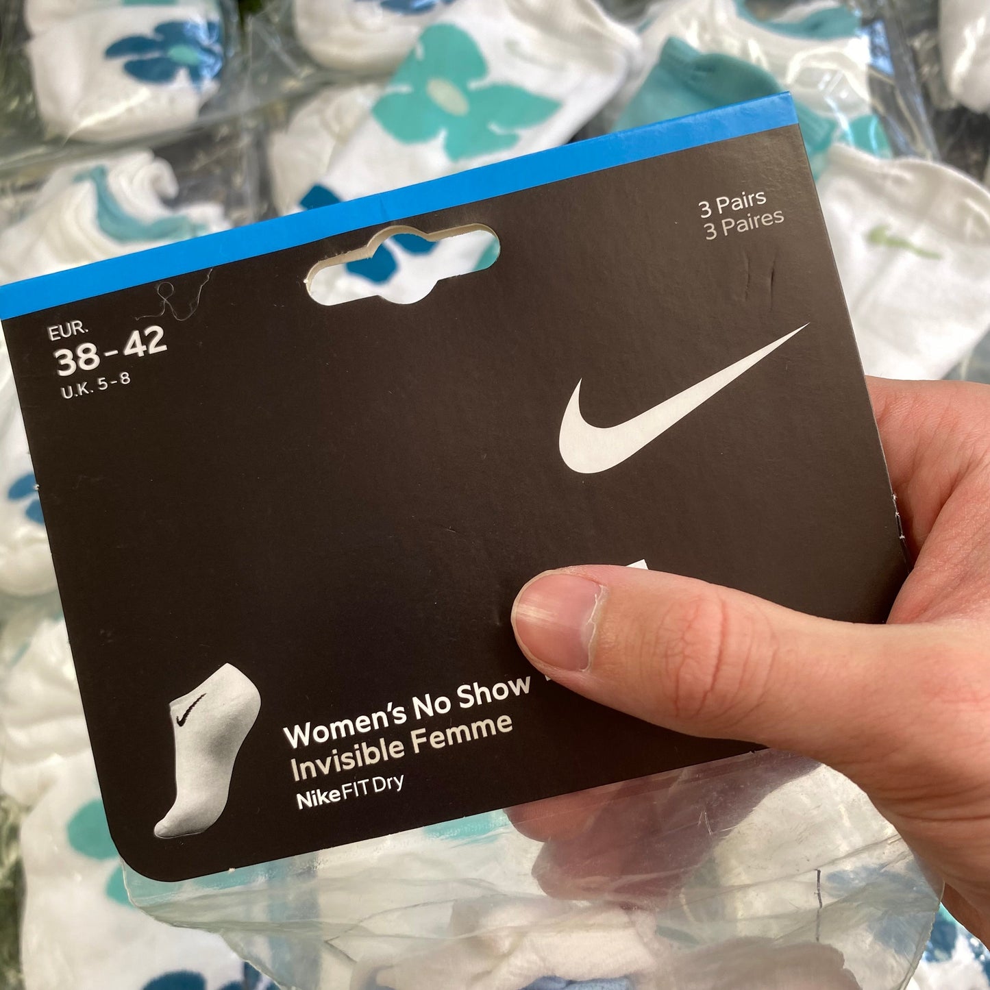 Vintage Nike Trainer Socks 3 Pack Baby Blue